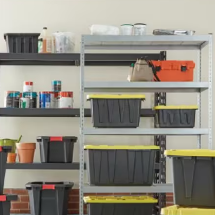 A2ZHOME 208L Stackable Storage Tote in Black with Yellow Snap-on Lid 21.13" X 45.43" X 19.52"(6/CASE)-A2ZHOME