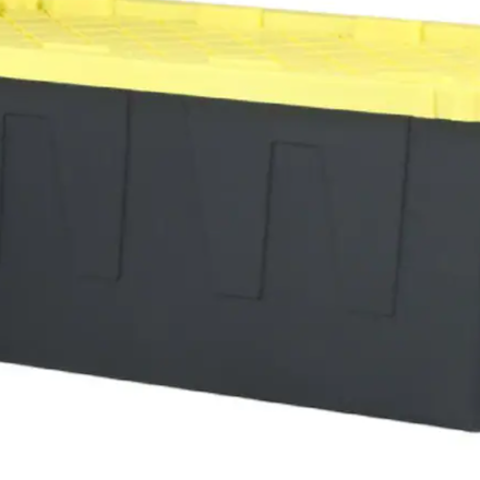 A2ZHOME 208L Stackable Storage Tote in Black with Yellow Snap-on Lid 21.13" X 45.43" X 19.52"(6/CASE)-A2ZHOME