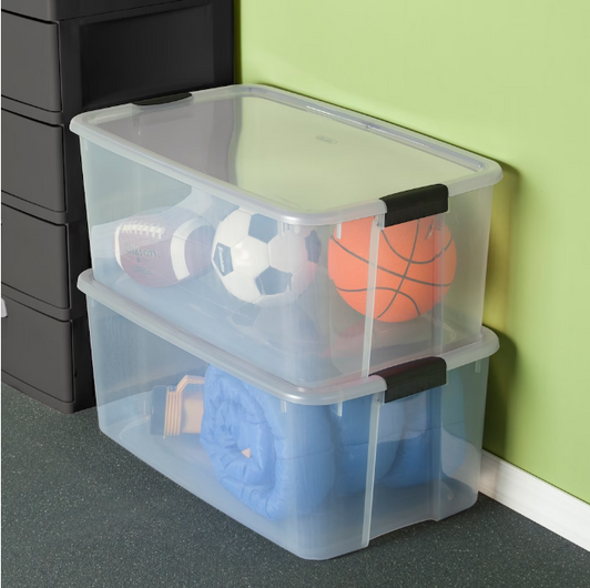 Sterilite 110 Liter Ultra Storage Box - Clear, 20.12" X 33" X 13.5" (6/CASE)-A2ZHOME