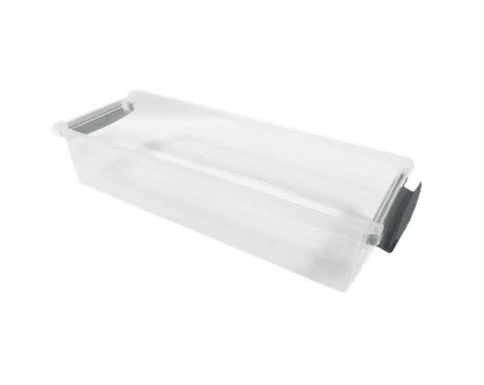 A2ZHOME Small Storage Box - Clear Bin with Grey Handles - 5.75" X 14" X 3" (6/CASE)-A2ZHOME