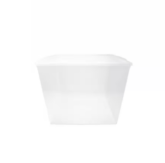 Tuff Store 35L Stackable Clear Plastic Under Bed Storage Box - 16.7" X 28.9" X 6.6" (6/CASE)-A2ZHOME