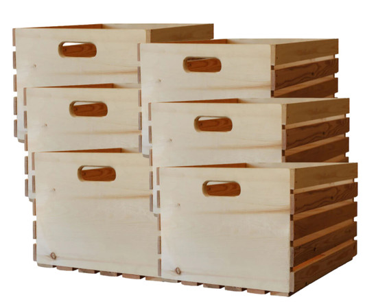 Adwood Manufacturing Ltd 20-inch H x 14.5-inch L x 11.5-inch W Natural Pine Crate - 20" x 11.5" x 14.5" (6/CASE)-A2ZHOME