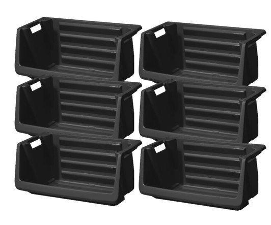 Husky 208L Stackable Heavy Duty Tough Open Storage Bin in Black - 31.5" x 17" x 14.5" (6/CASE)-A2ZHOME