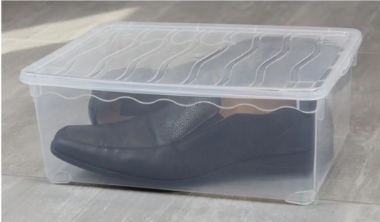 Basicwise Plastic Storage Container Shoe Box - 11" x 15" x 9" (6/CASE)-A2ZHOME