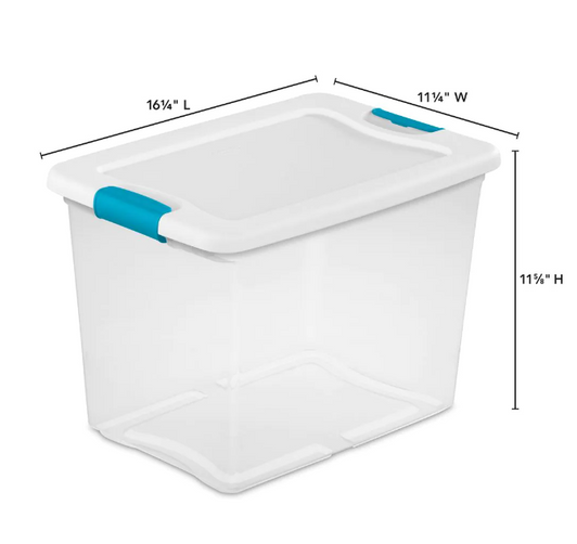 Sterilite 24L Latching Box - Secure Storage Solution (11.25" X 16.25" X 11.62"), 6/CASE-A2ZHOME