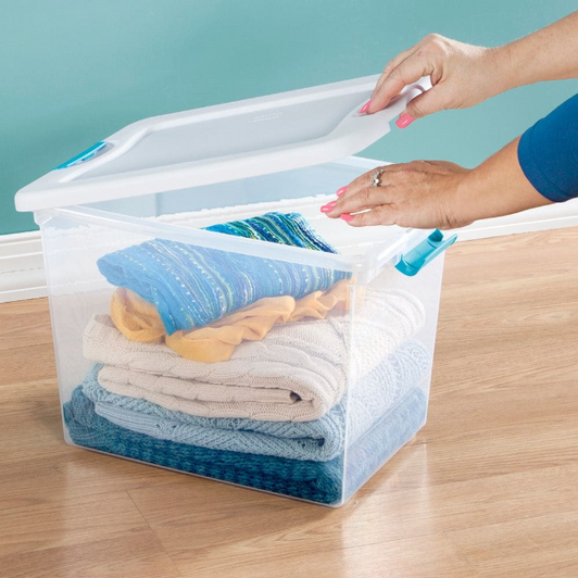 Sterilite 24L Latching Box - Secure Storage Solution (11.25" X 16.25" X 11.62"), 6/CASE-A2ZHOME