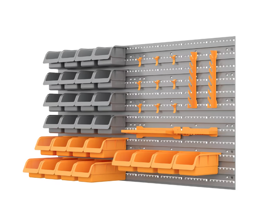 A2ZHOME 44pcs Wall Mounted Tool Organizer Storage Bin Board for Garage Workshop 21.46" X 23.62" X 5.91"-A2ZHOME