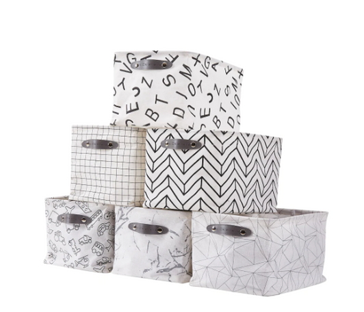 DECOMOMO Large 6-Pack Water Resistant Storage Bin with Handles - Lightweight 12" x 16" x 4" - Set of 6-A2ZHOME