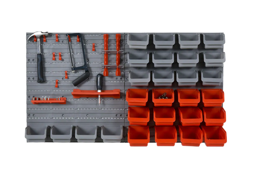 A2ZHOME 44pcs Wall Mounted Tool Organizer Storage Bin Board - Red (Case of 6)-A2ZHOME