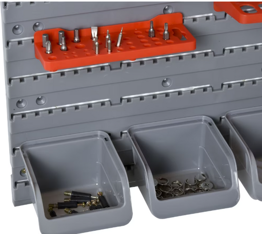 A2ZHOME 44pcs Wall Mounted Tool Organizer Storage Bin Board - Red (Case of 6)-A2ZHOME