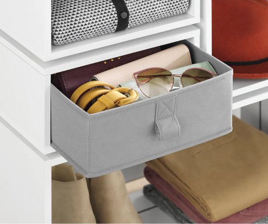 Whitmor Fabric Storage Bin - Set of 6 (5.5" X 5.5" X 10.75"), Space-Saving Storage Solution-A2ZHOME