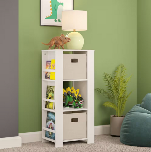 RiverRidge Home Fabric Folding Bins in Taupe - Set of 2, 11" X 11" X 1.5" - Convenient Storage Solutions-A2ZHOME