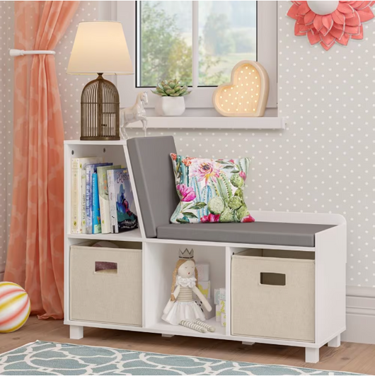 RiverRidge Home Fabric Folding Bins in Taupe - Set of 2, 11" X 11" X 1.5" - Convenient Storage Solutions-A2ZHOME