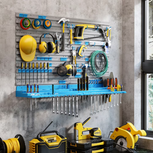 A2ZHOME 54 Piece Wall Mounted Tool Organizer with 50 Hooks - 4.33" X 20.67" X 22.83-A2ZHOME
