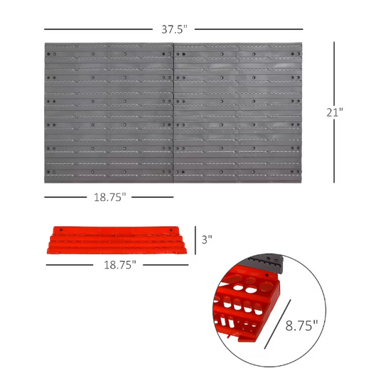A2ZHOME 54 Piece Pegboard and Shelf Tool Organizer - Wall Mounted Garage Storage (4.33" X 20.67" X 22.83")-A2ZHOME