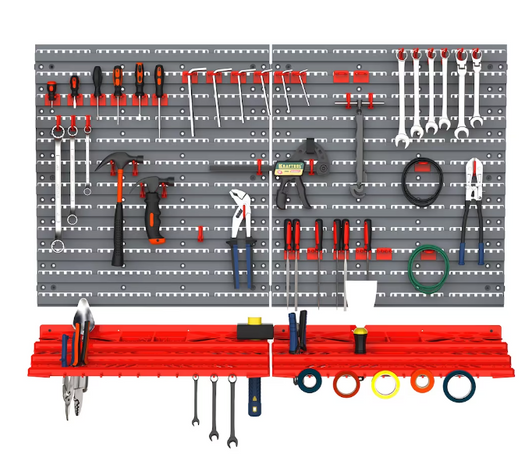 A2ZHOME 54 Piece Pegboard and Shelf Tool Organizer - Wall Mounted Garage Storage (4.33" X 20.67" X 22.83")-A2ZHOME