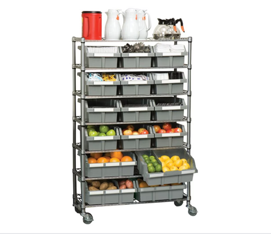 Vancouver Classics 7-Tier NSF 16-Bin Rack Shelving 14.75x36.5x22.25" - Organize with Precision-A2ZHOME