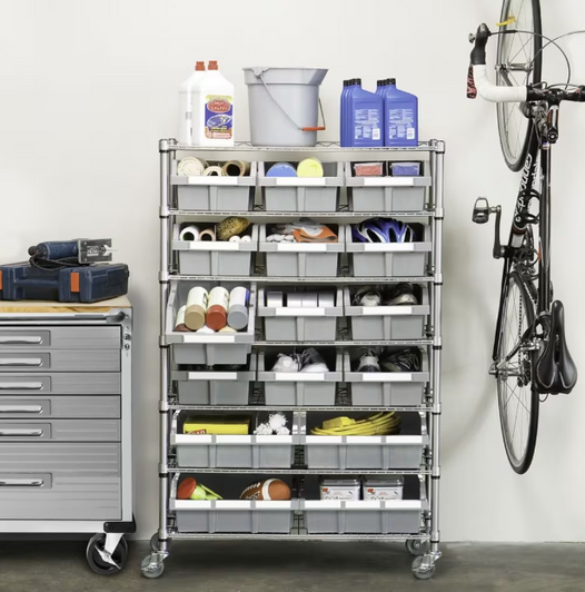 Vancouver Classics 7-Tier NSF 16-Bin Rack Shelving 14.75x36.5x22.25" - Organize with Precision-A2ZHOME