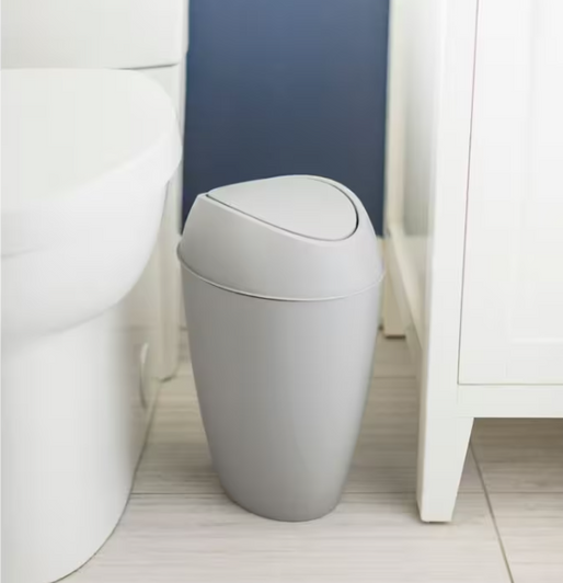 Umbra Twirla Can 9L Grey 10.25x14.5x8.75" (6/CASE) - Stylish and Compact Waste Bin-A2ZHOME