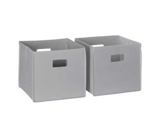 RiverRidge Home Fabric Folding Bins Gray 2-Pack 11x11x1.5" (6/CASE) - Stylish and Space-Saving Storage-A2ZHOME