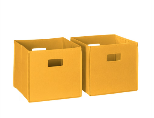 RiverRidge Home Fabric Folding Bins Golden Yellow 2-Pack 11x11x1.5" (6/CASE) - Vibrant Storage for a Brighter Space-A2ZHOME