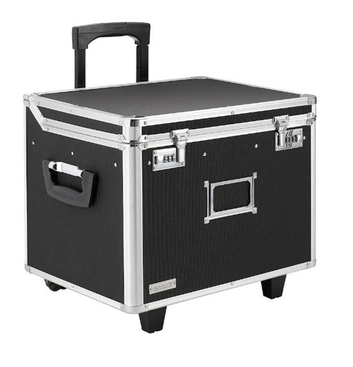 Vaultz Locking Mobile File Chest, Black 18x16x15" (6/CASE) - Secure and Portable Document Storage-A2ZHOME