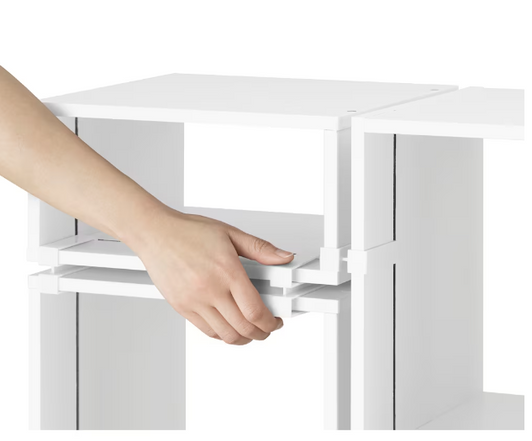 -Whitmor 3-Section 'Clip & Cube' Storage Unit - Versatile and Compact Organizer (14" X 5" X 40")-A2ZHOME