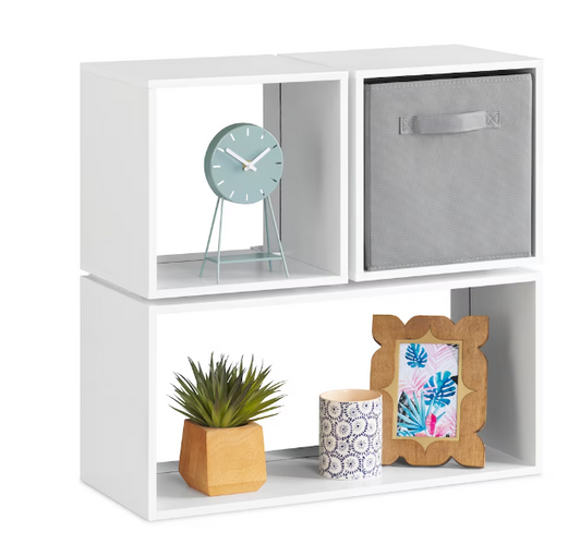 -Whitmor 3-Section 'Clip & Cube' Storage Unit - Versatile and Compact Organizer (14" X 5" X 40")-A2ZHOME