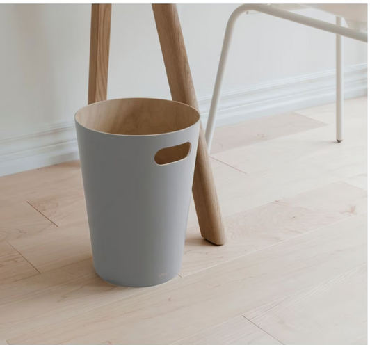 Umbra Woodrow Can 2G Grey (9" X 11" X 9") - Stylish and Functional Waste Bin (6/CASE)-A2ZHOME