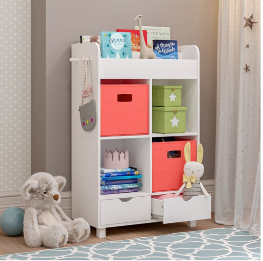 RiverRidge Home Fabric Folding Bins in Coral (2-Pack) - Compact and Colorful Storage Solution (11" X 11" X 1.5") - Case of 6-A2ZHOME