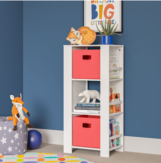 RiverRidge Home Fabric Folding Bins in Coral (2-Pack) - Compact and Colorful Storage Solution (11" X 11" X 1.5") - Case of 6-A2ZHOME