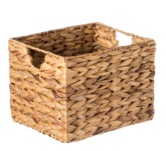 Vintiquewise Natural Decorative Woven Water Hyacinth Storage Basket - Versatile and Stylish Organizer (13" X 11" X 9") - Case of 6-A2ZHOME