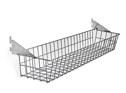 Triton 31-inch W x 4-inch H x 6-1/2-inch D Gray Steel Wire Basket with Lock-On Hanging Brackets - Case of 6 (3.6" X 8" X 4")-A2ZHOME