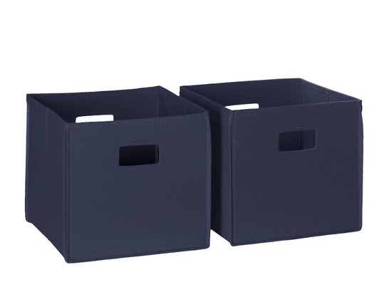 RiverRidge Home Fabric Folding Bins in Navy (2-Pack) - 11" X 11" X 1.5" (6/CASE)-A2ZHOME