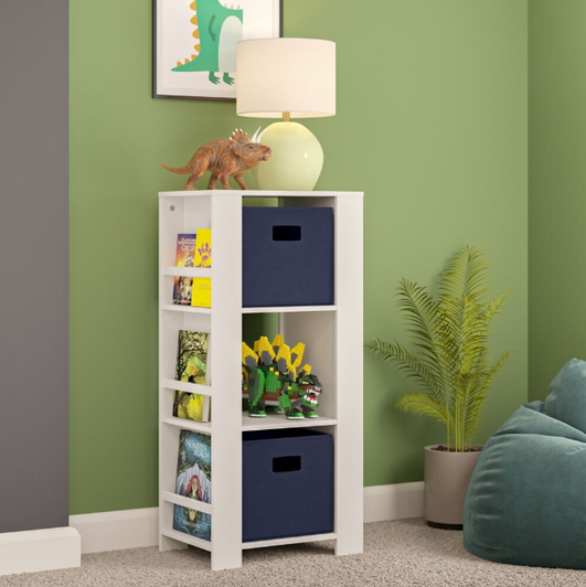 RiverRidge Home Fabric Folding Bins in Navy (2-Pack) - 11" X 11" X 1.5" (6/CASE)-A2ZHOME