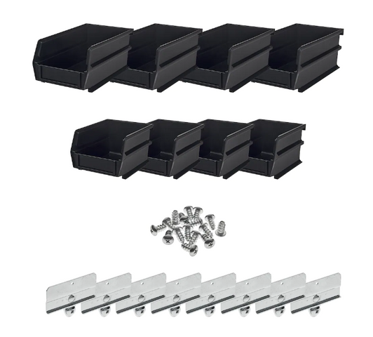 Triton Polypropylene Black Hanging Bin and BinClip Kit - 4.12" X 7.36" X 3"-A2ZHOME