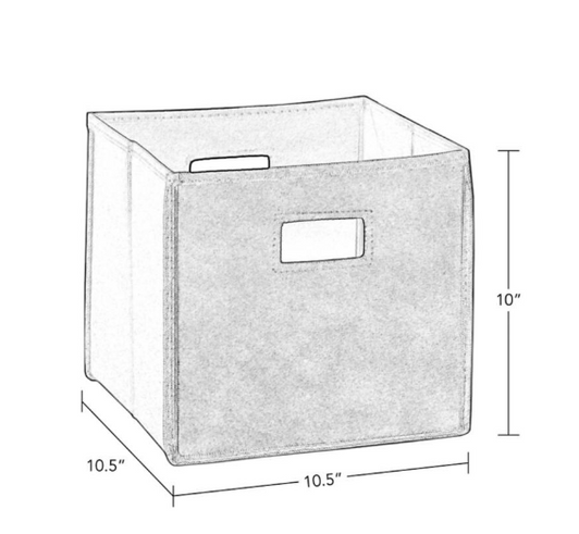 RiverRidge Home Fabric Folding Bins in Red (2-Pack) - 11" X 11" X 1.5" (6/CASE)-A2ZHOME