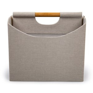 Truu Design Woven Paper Two Compartment Magazine Holder - Beige - 12.2 x 11.6 inches - 3" X 14" X 13" (6/CASE)-A2ZHOME