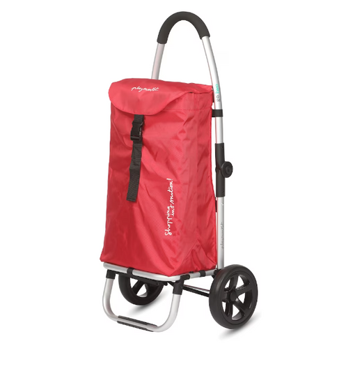 Playmarket Go Two Compact Shopping Trolley - Cherry 15" x 7" x 22" (6/CASE)-A2ZHOME