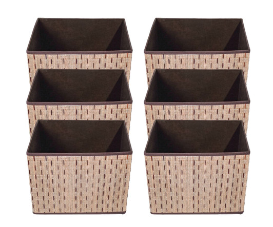 Vintiquewise Beige Foldable Decorative Storage Box - 23" x 11" x 11" (6/CASE)-A2ZHOME