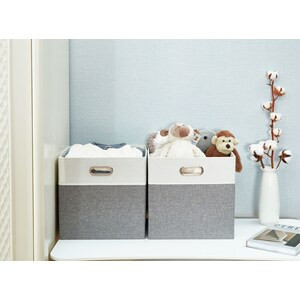 DECOMOMO 13" Cube Collapsible Sturdy Storage Bin with Cut-out Handles - 14" x 14" x 6"-A2ZHOME