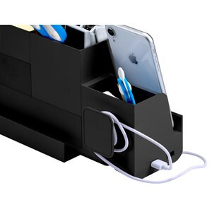 Bostitch Konnect Desk Organizer Power Base with Phone Stand - Black (Case of 6) - 11"x5"x5"-A2ZHOME