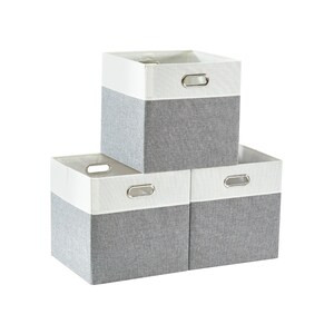 DECOMOMO 12" Cube Collapsible Sturdy Storage Bin with Cut-out Handles - 12"x12"x4"-A2ZHOME
