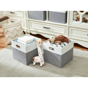 DECOMOMO 12" Cube Collapsible Sturdy Storage Bin with Cut-out Handles - 12"x12"x4"-A2ZHOME