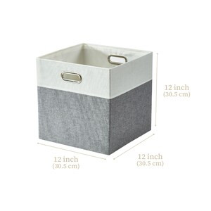 DECOMOMO 12" Cube Collapsible Sturdy Storage Bin with Cut-out Handles - 12"x12"x4"-A2ZHOME