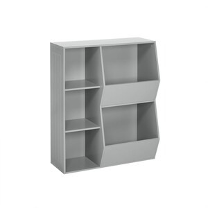 RiverRidge Home 3-Cubby, 2-Veggie Bin Floor Cabinet in Gray for Kids - 21"x41"x6"-A2ZHOME