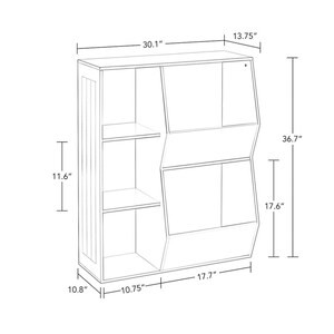 RiverRidge Home 3-Cubby, 2-Veggie Bin Floor Cabinet in Gray for Kids - 21"x41"x6"-A2ZHOME