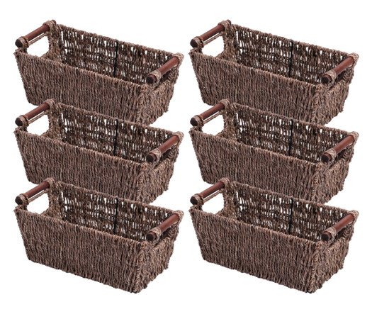 Vintiquewise Seagrass Counter-Top Basket - Great for Folded Paper Towels (Case of 6) - 11"x13"x9"-A2ZHOME