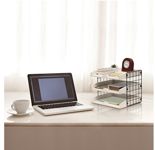 Elegant Designs 12.5 inch White Wash Home Office Wood Desk Organizer Mail Letter Tray with 3 Shelves (Case of 6) - 13"x15"x5"-A2ZHOME
