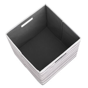Linon Home Décor Products Reynosa Storage Bin Grey Stripe 2pk - 14"x14"x3" (6/CASE)-A2ZHOME